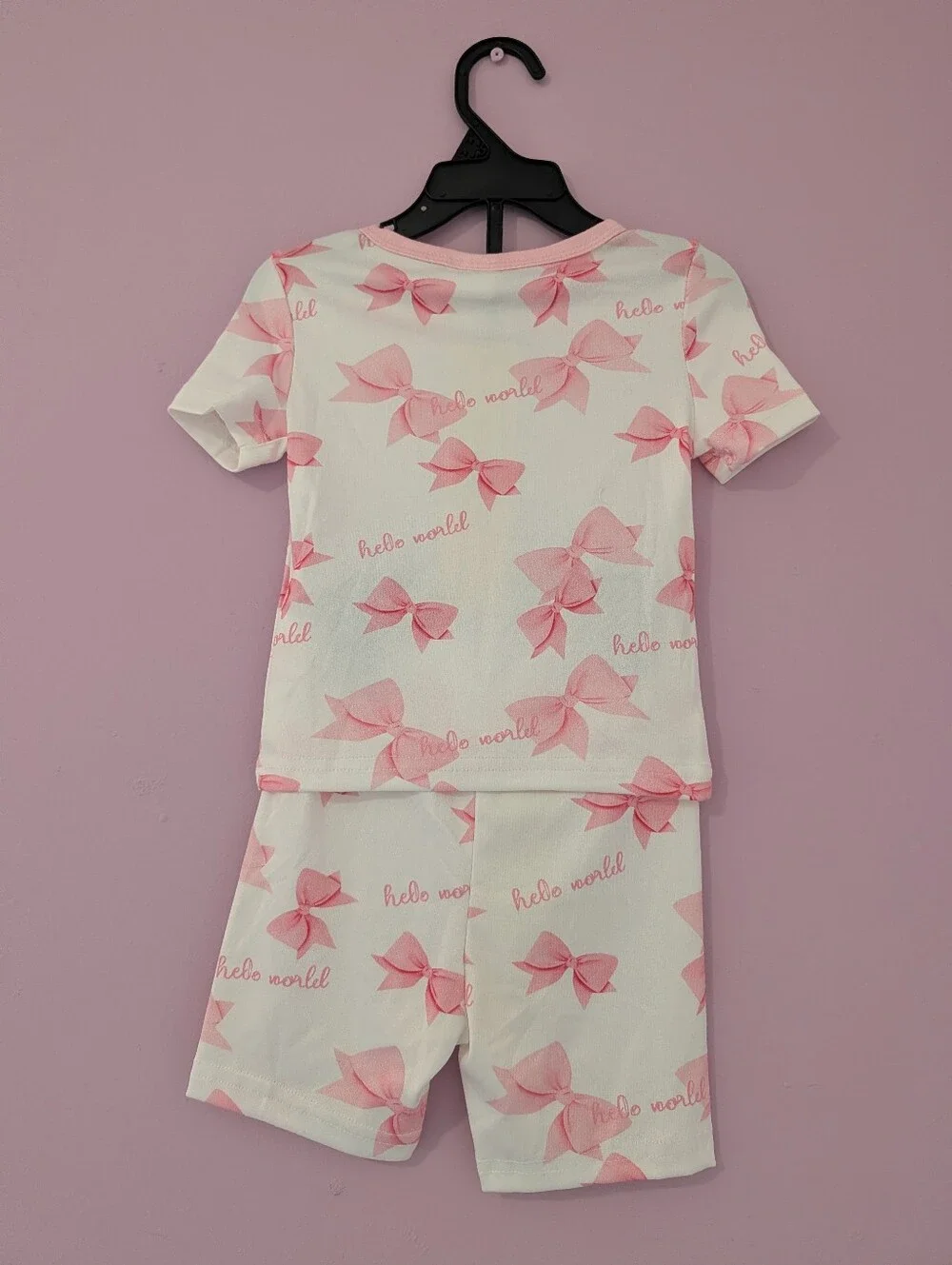 Kids Pink Bow Print Pajama Set - SIZE 2 NEW